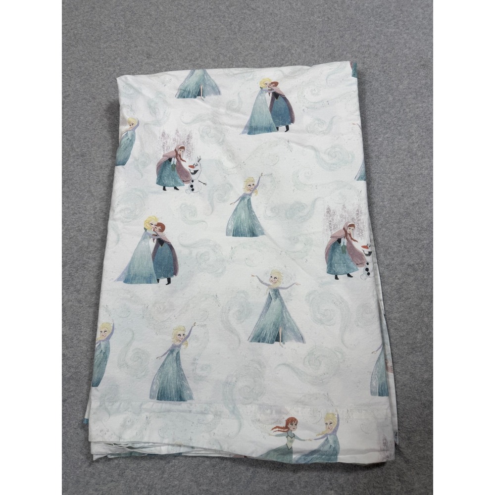 Pottery Barn Kids Disney Frozen Organic Cotton Twin Flat Sheet Elsa Anna Olaf